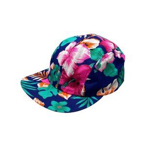 Vintage 80s 90s Wendys Fast Food Restaurant Snapback Floral Uniform Cap